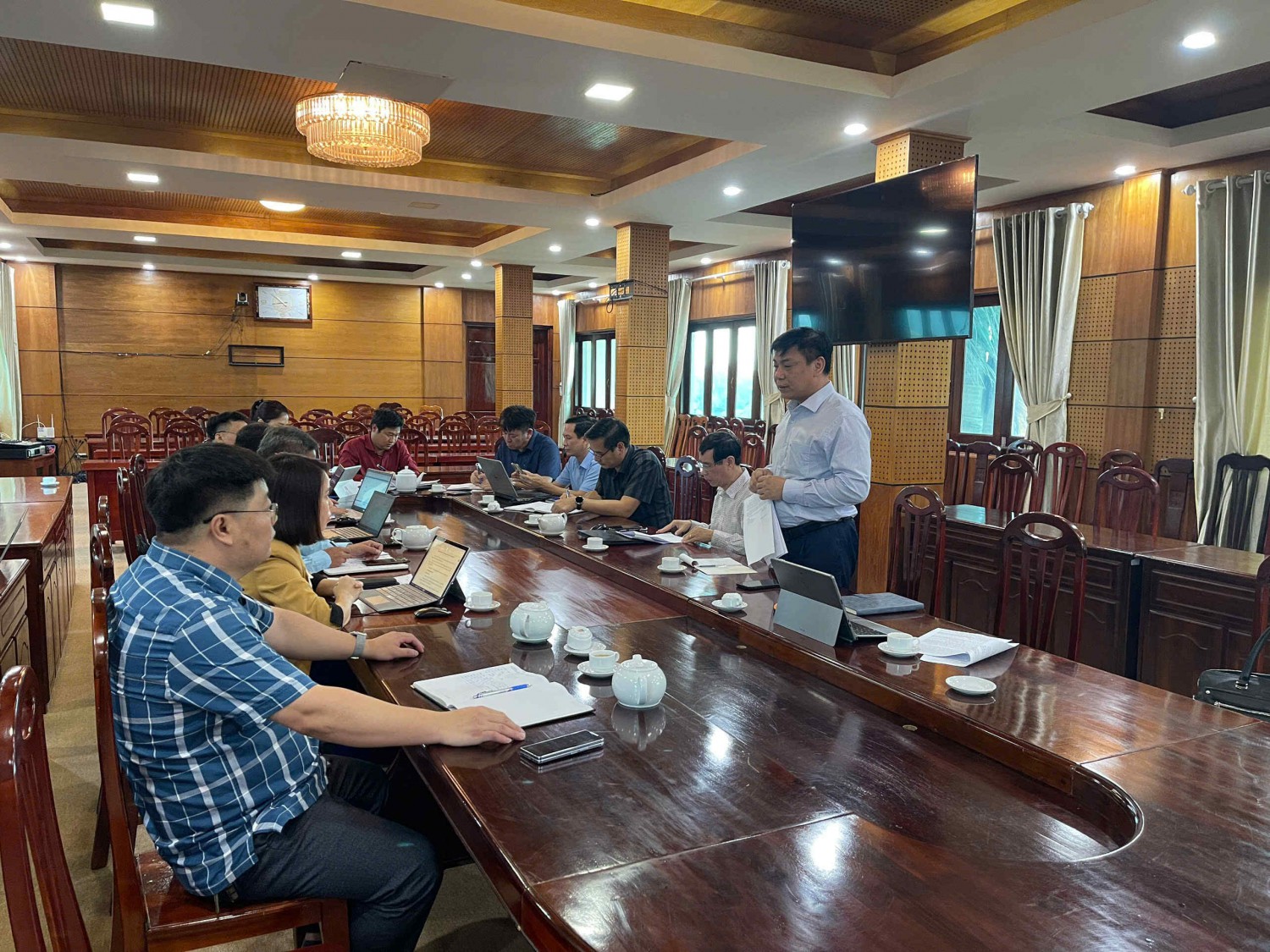 Ông Phạm Ngô Hiếu Phó Cục trưởng Cục Quản lý đất đai phát biểu tại buổi làm việc