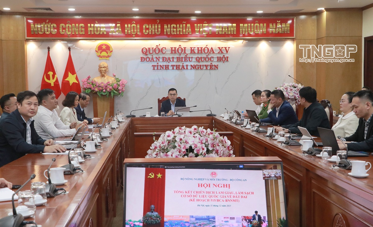 Quang cảnh Hội nghị tại điểm cầu Thái Nguyên